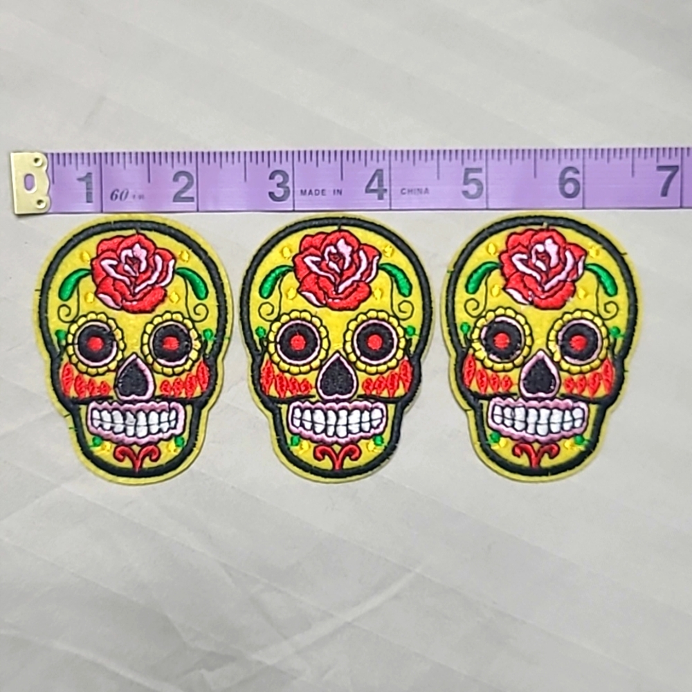 Rockabilly Sugar Skull Patches